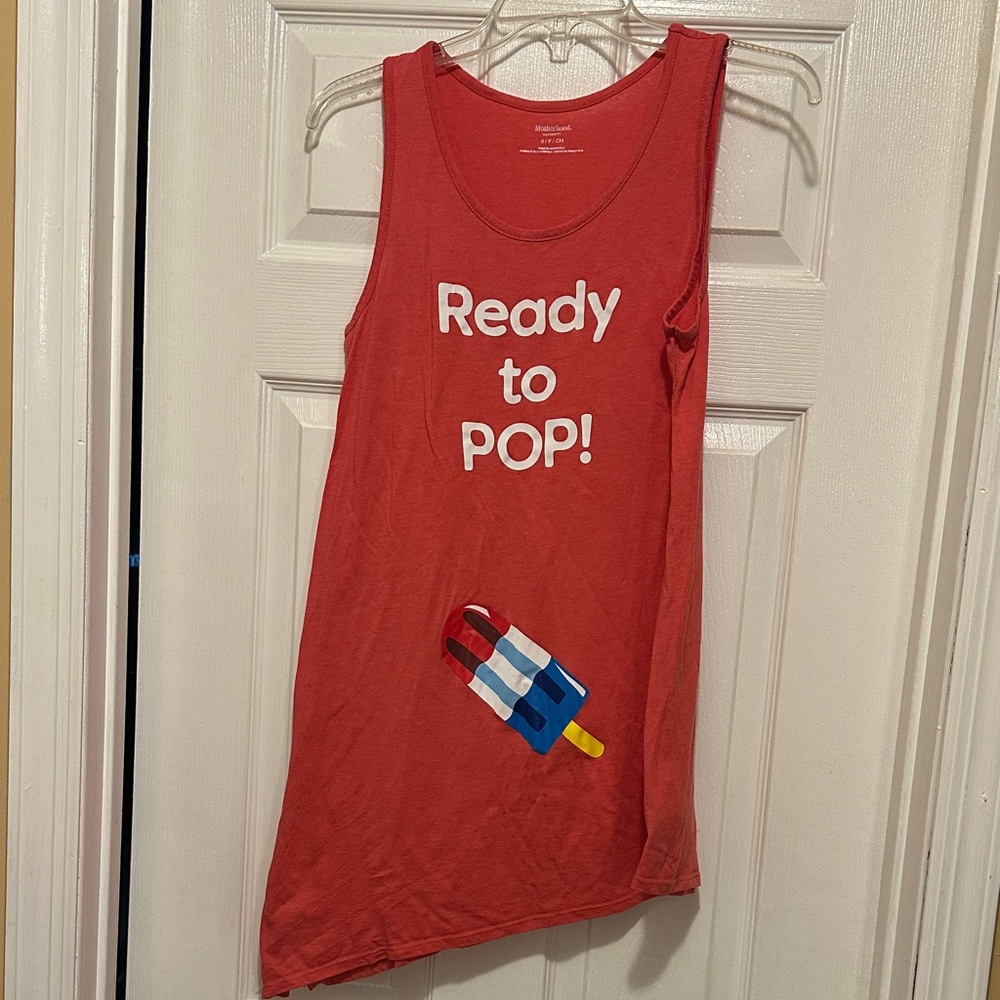 Maternity Red “Ready to Pop” Tank Top